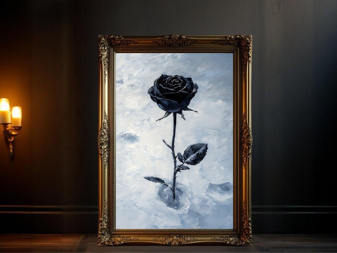 Dark Rose Gothic Floral Art Print