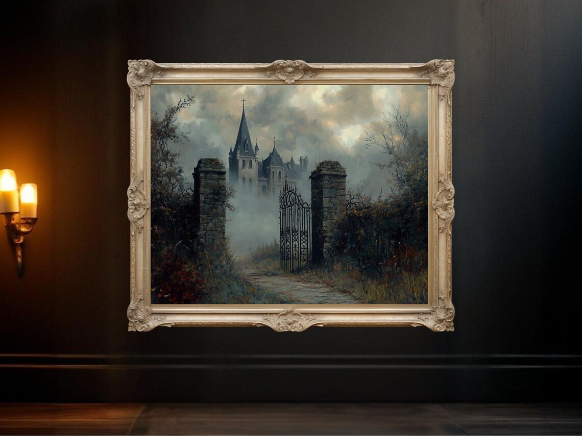 Spooky Haunted Castle, Gothic Architecture Poster
