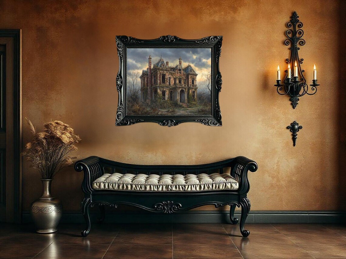 Spooky Haunted House Vintage Gothic Wall Art - Image 2