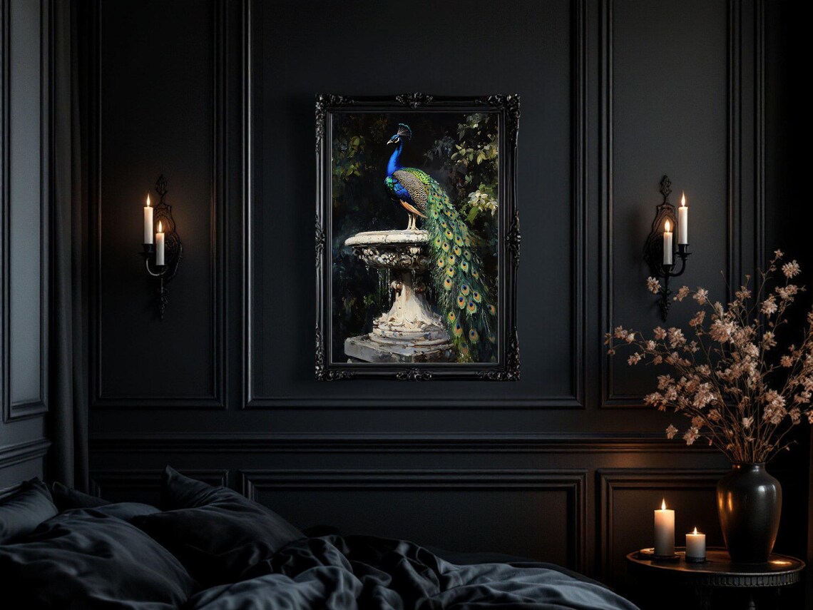 Elegant Peacock Art Print, Vintage Wildlife Decor - Image 2