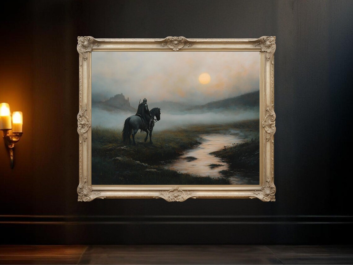 Medieval Knight Horse Rider, Fantasy Warrior Scene