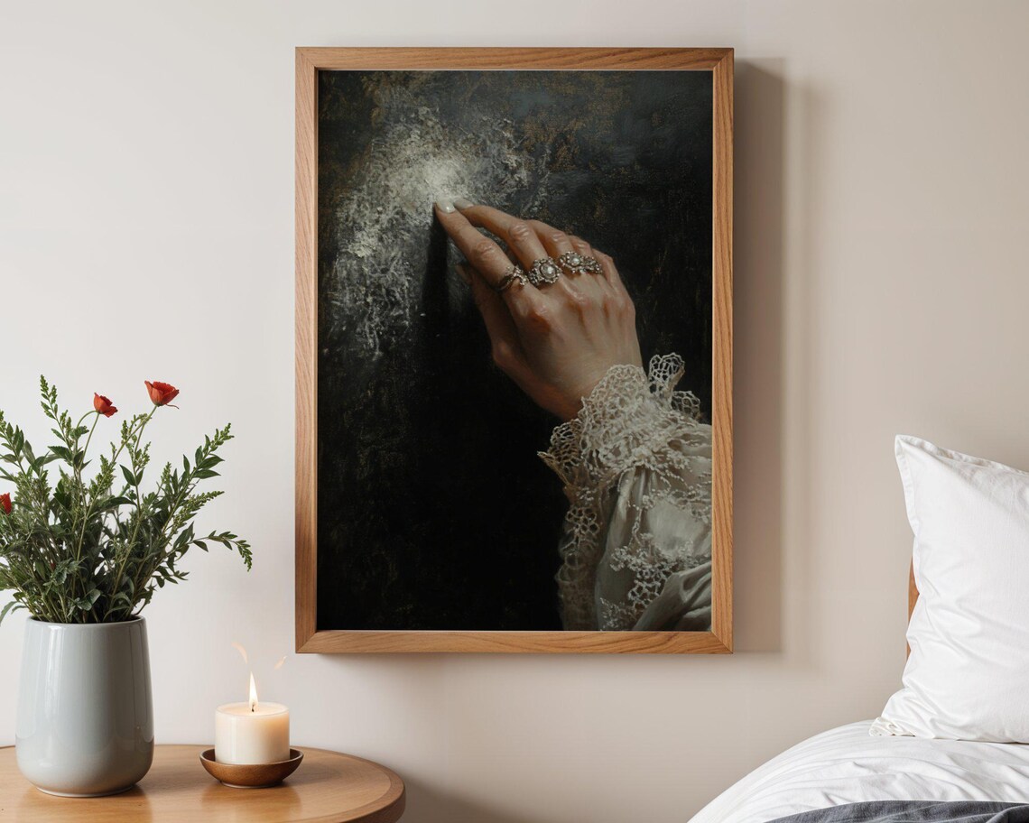 Vintage Hand In Lace With Rings, Art Print - Image 3