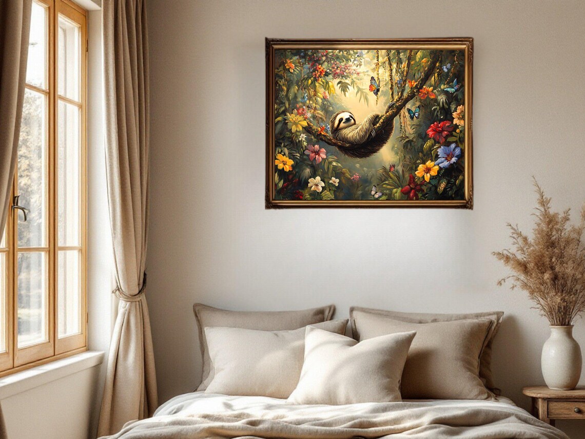 Sloth Jungle Animal Nursery Decor, Poster Print - Image 2