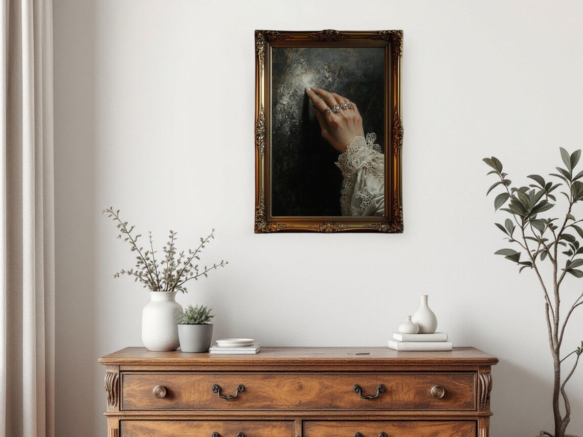 Vintage Hand In Lace With Rings, Art Print - Image 2