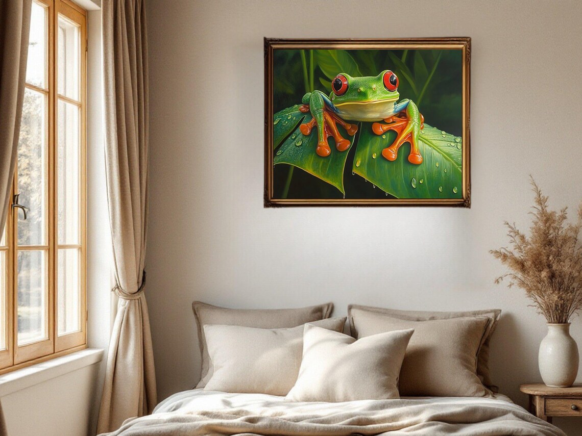 Colorful Frog Wall Art, Nature-Inspired Frog Decor - Image 2
