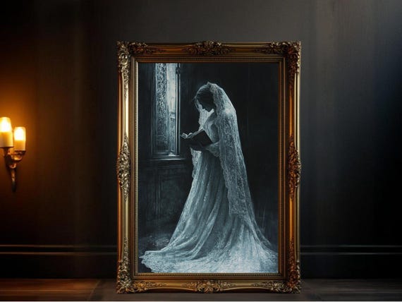 Gothic Lady Reading, Dark Academia Poster