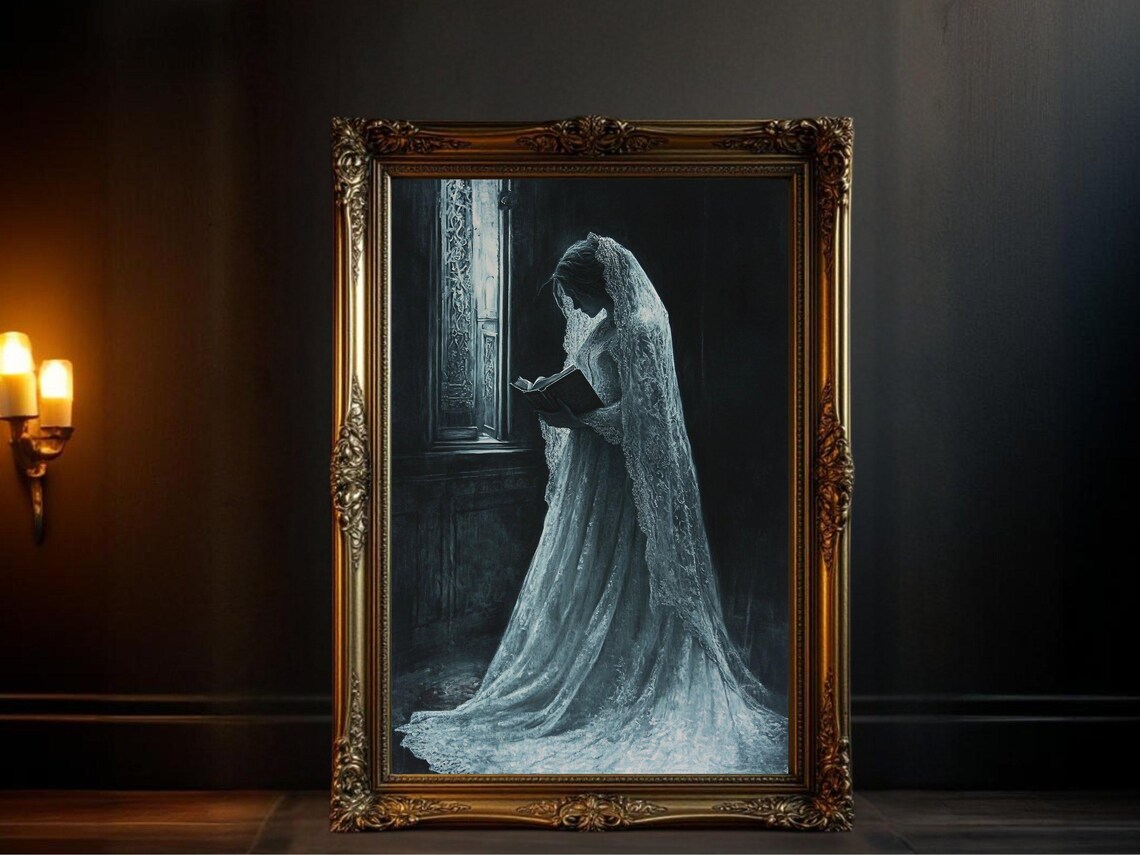 Gothic Lady Reading, Dark Academia Poster