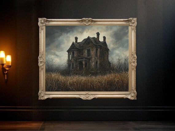 Haunted House - Spooky Gothic Halloween Art Print