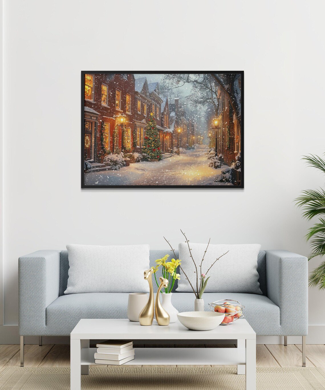 Winter Wonderland Christmas Street Scene, Holiday Decor - Image 3