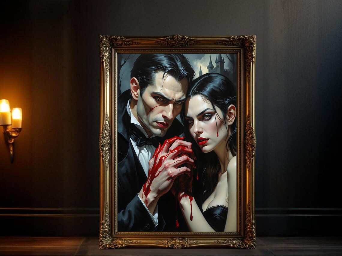 Vampire Gothic Couple, Dark Fantasy Decor