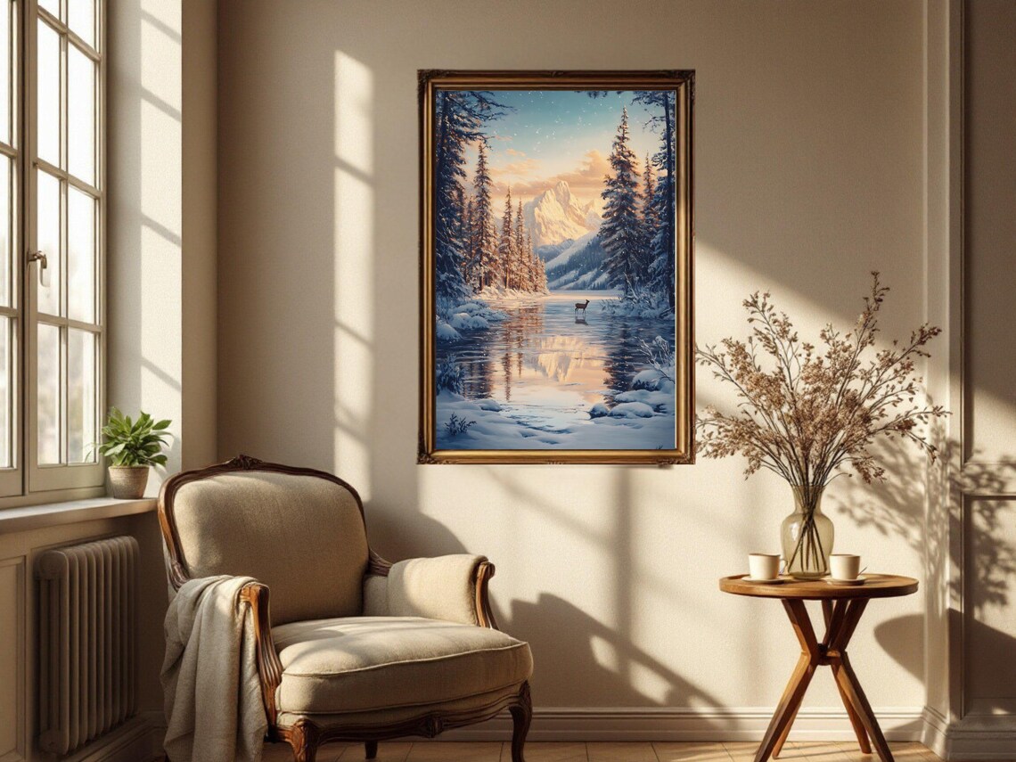 Majestic Winter Landscape, Snow Covered Forest And Mountains - Image 3