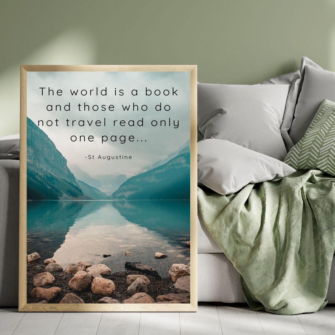 The World Is a Book Travel Quote St Augustine Mountain Lake Poster - Image 4