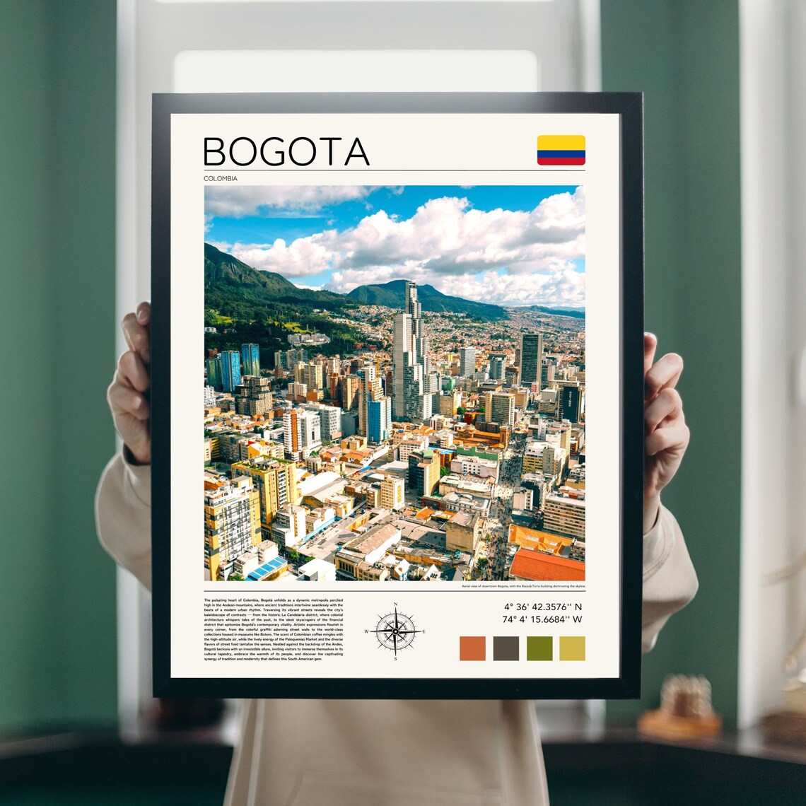 Bogota Colombia City Skyline Andes Mountains Cityscape Poster - Image 3