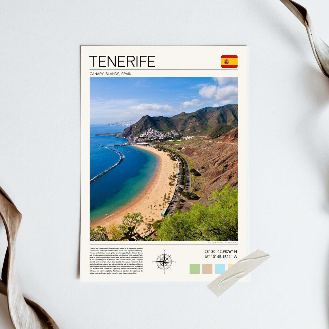 Tenerife Travel Poster, Playa De Las Terasitas - Image 3