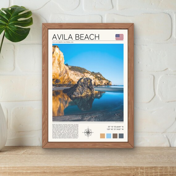 Avila Beach Print Avila Beach California Wall Art Avila Beach Art Print California Road Trip Gift Avila Beach Surf Poster Beach Print