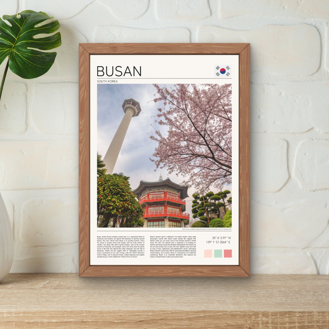 Busan Print Busan Korea Wall Art Busan South Korea South Korea Art South Korea Travel Print Busan Yongdusan Park Busan Tower