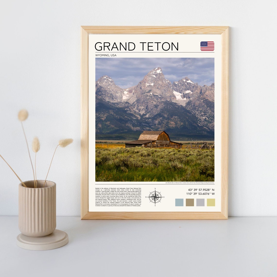 Grand Teton Print Grand Teton Wall Art Grand Teton Print Grand Teton Wyoming Art Grand Teton National Park Poster - Image 2