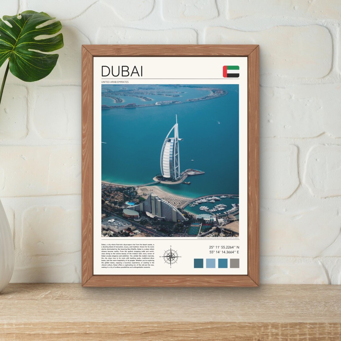 Dubai Burj Al Arab UAE Luxury Hotel Island Resort Travel Poster