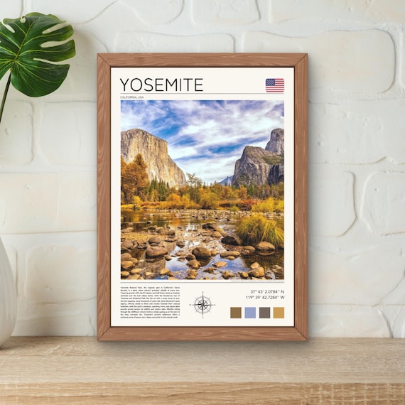 Yosemite Poster Yosemite Print Yosemite Wall Art Yosemite Art Print National Park Photography Yosemite Gift Valley View Print
