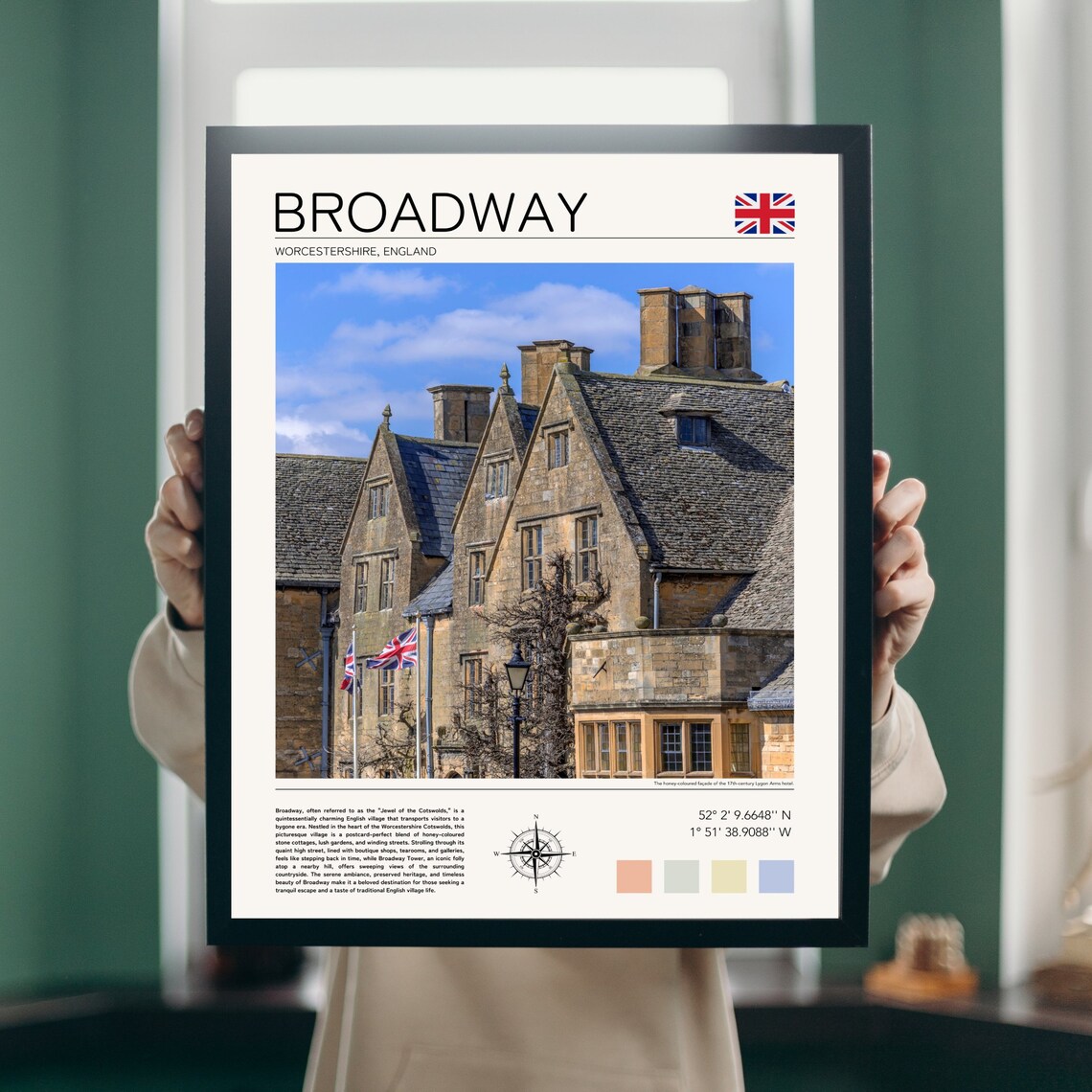 Broadway Cotswolds Travel Poster, Worcestershire - Image 2