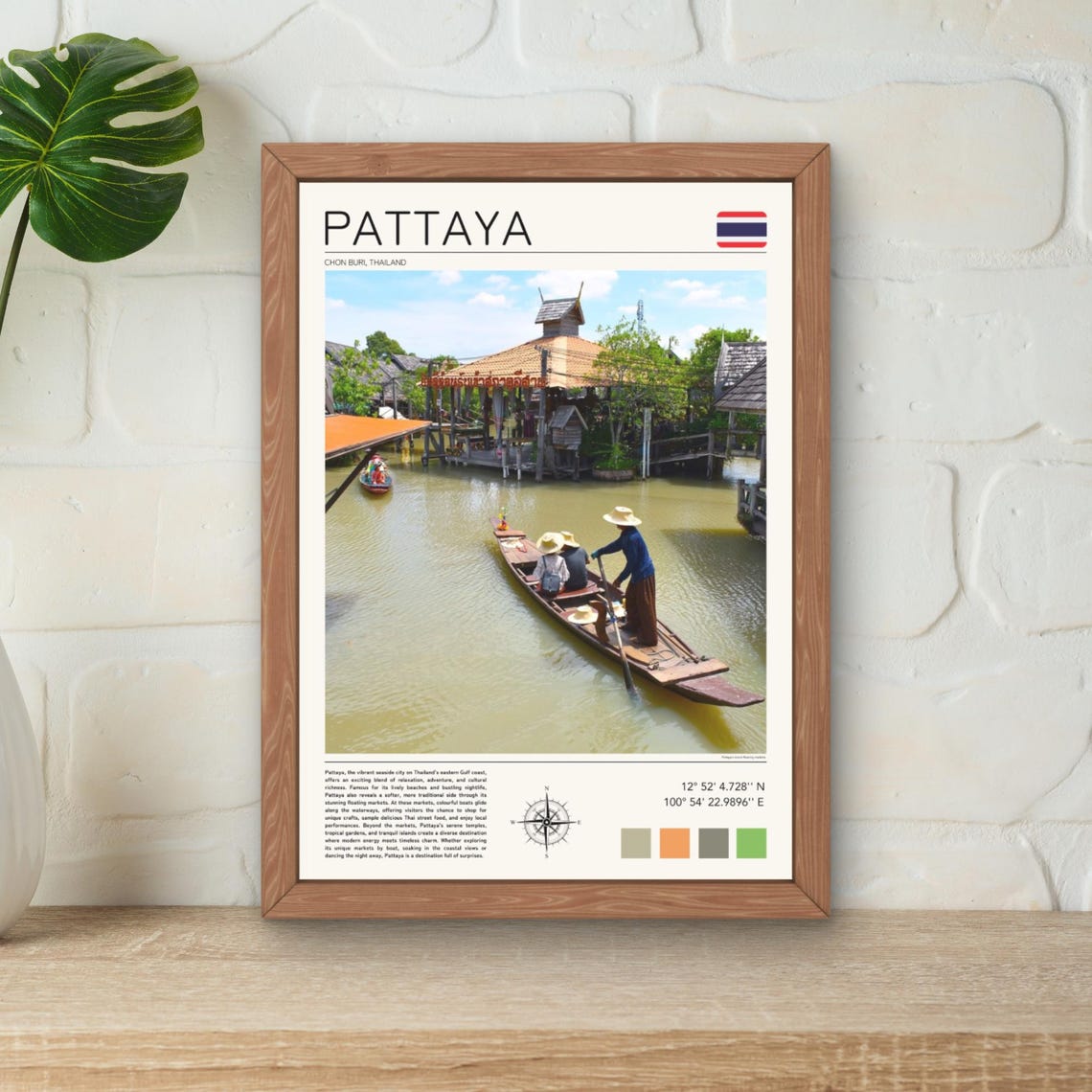 Pattaya Print Pattaya Thailand Wall Art Pattaya Floating Market Print Thailand Travel Print Thailand Wall Art Pattaya Personalised Art