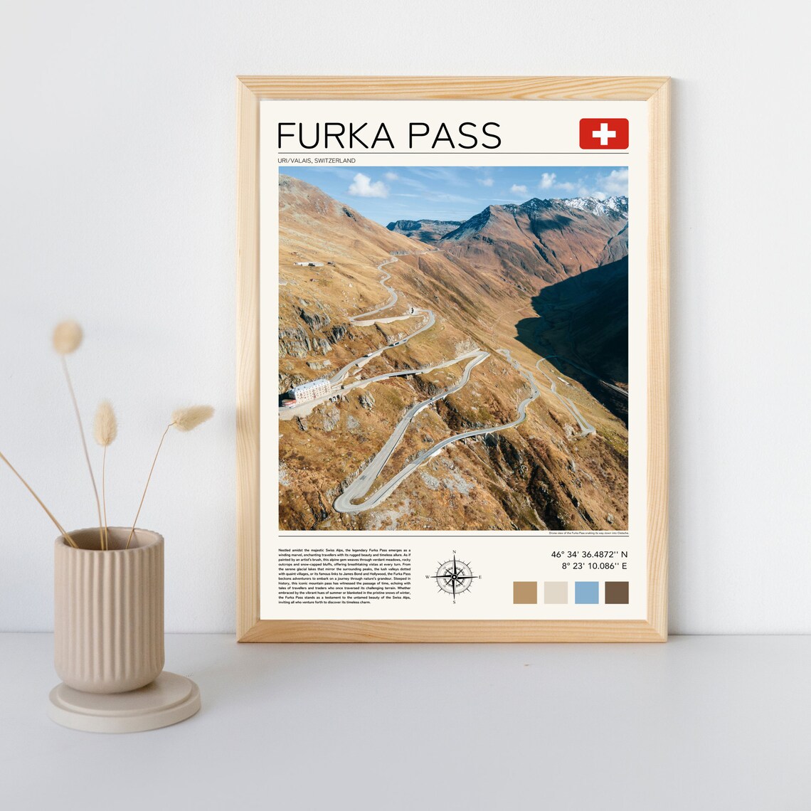 Furka Pass Switzerland Alpine Switchback Mountain Road Travel Poster - Image 5