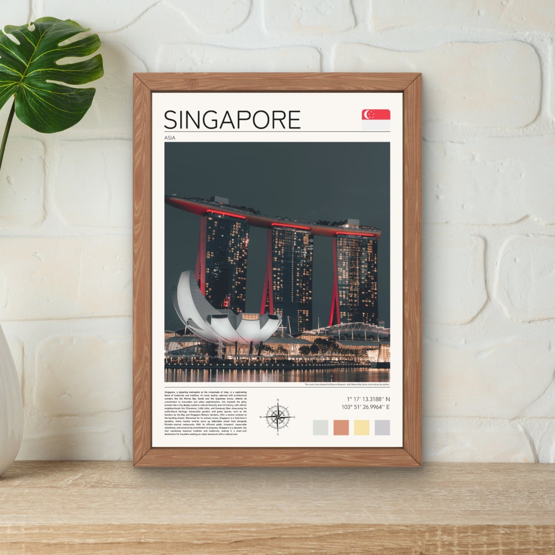 Singapore Print Singapore Poster Singapore Wall Art Singapore Travel Marina Bay Sands Photo Asia Travel Art Singapore At Night