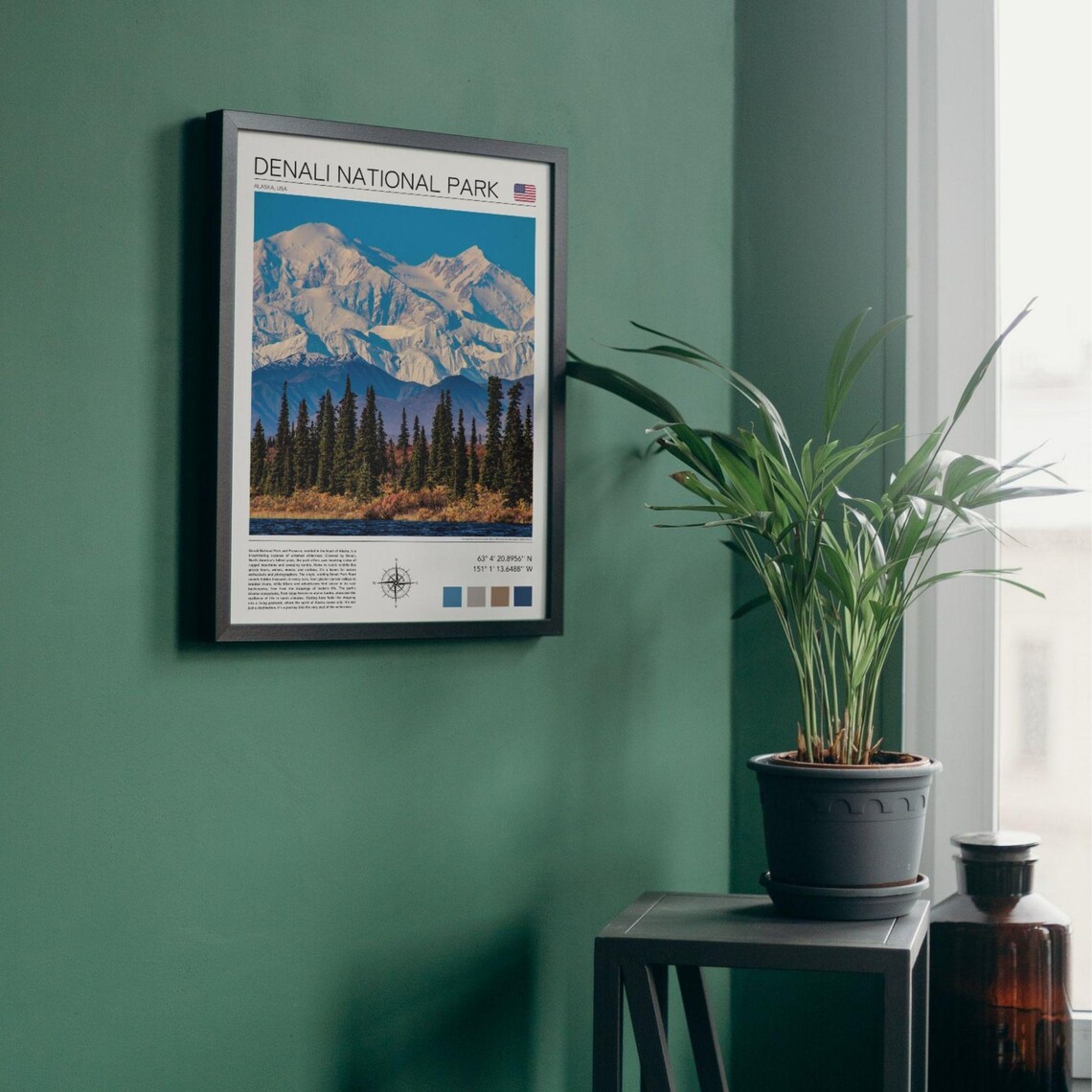 Denali National Park Snowcapped Mountain Alaska Wilderness Poster - Image 2