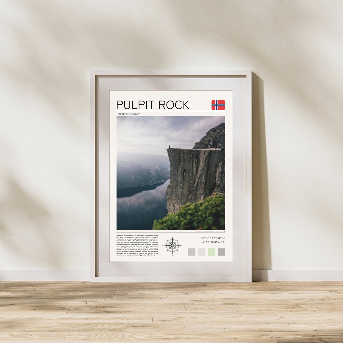 Pulpit Rock Norway Preikestolen Fjord Cliff Lysefjord Nature Poster - Image 2