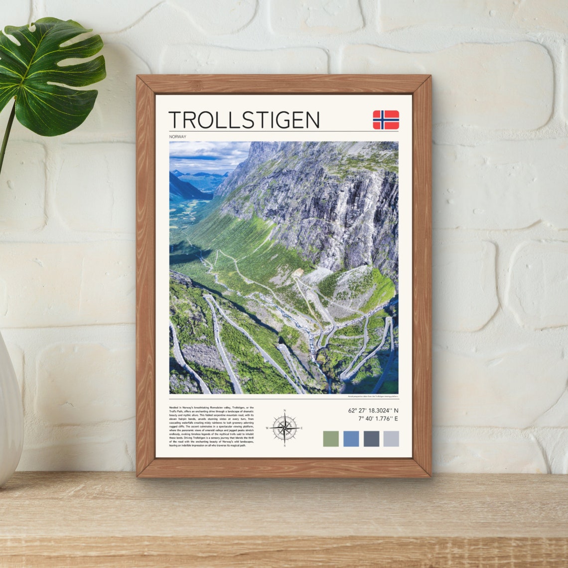 Trollstigen Norway Aerial Winding Mountain Road Switchbacks Poster