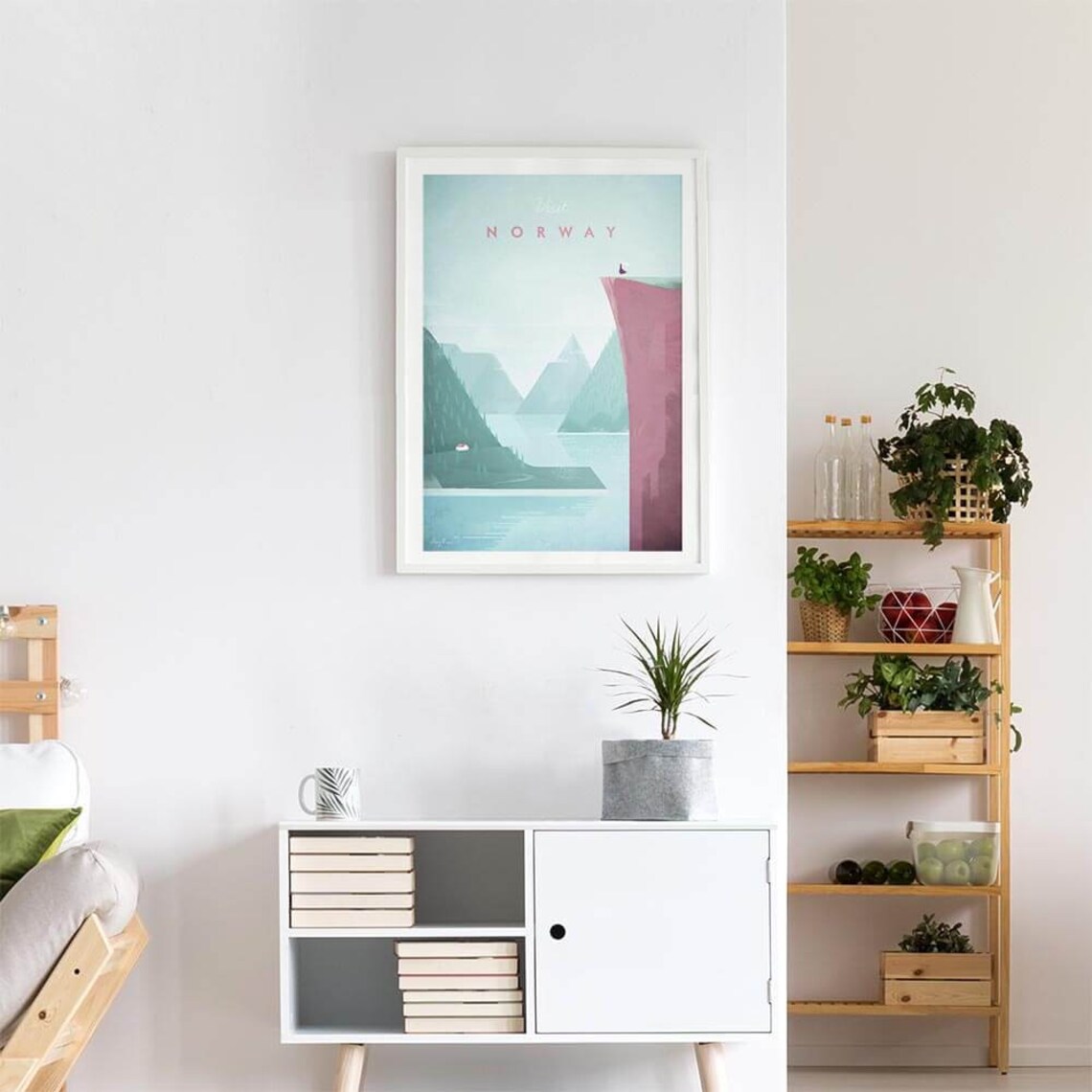 Norway Vintage Travel Poster, Minimalist Fjord Art - Image 3