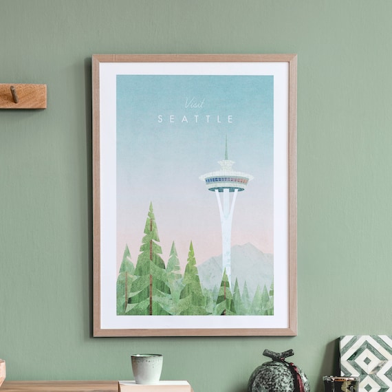 Seattle Print by Henry Rivers, Travel Poster