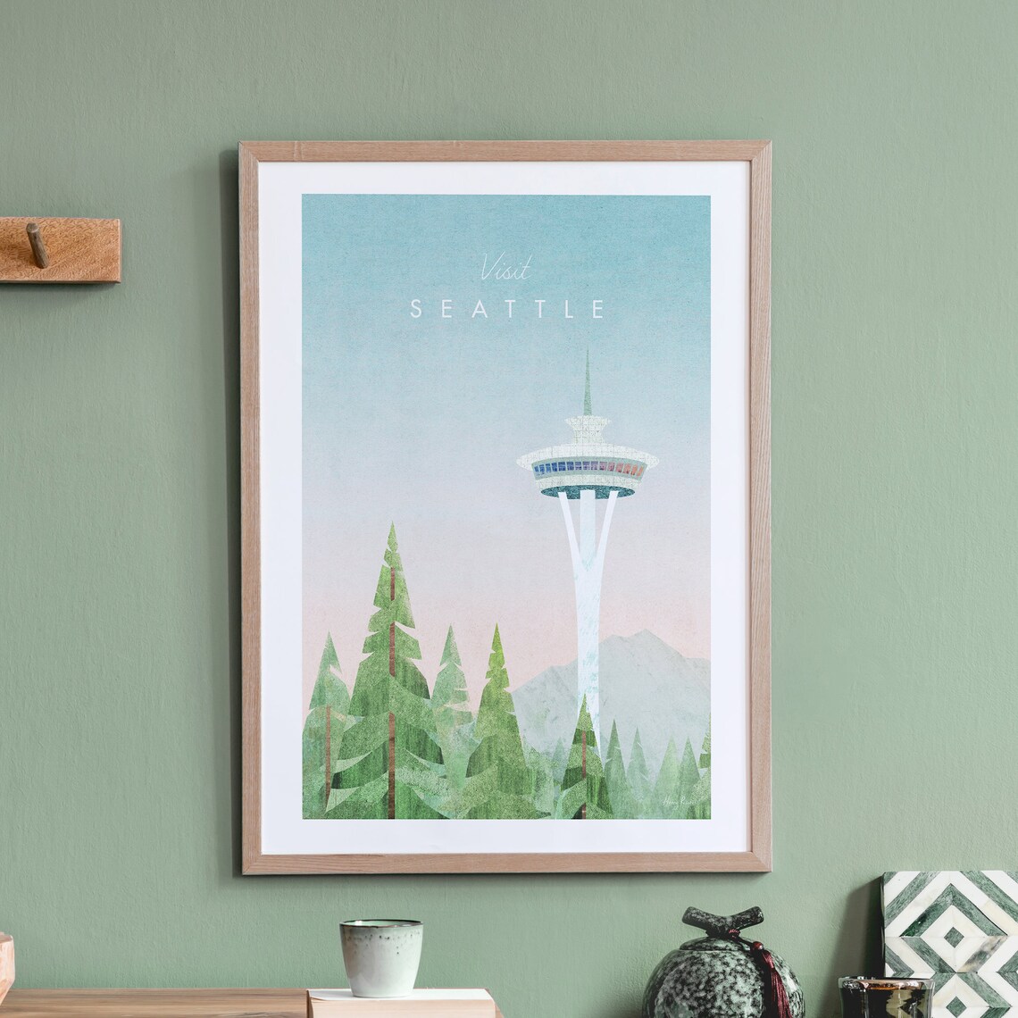 Seattle Print by Henry Rivers, Travel Poster