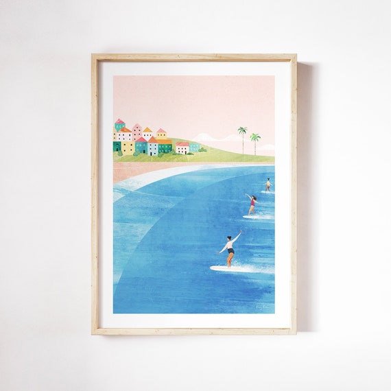 Surf Beach by Henry Rivers, Surf Art Print