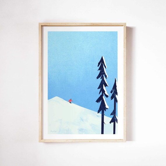 Skier by Henry Rivers, Skiing Off-Piste Art Print