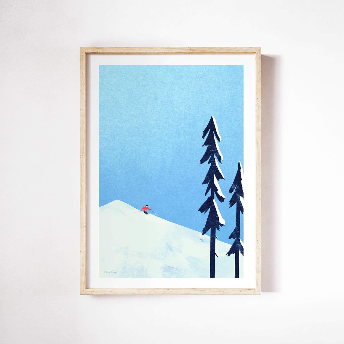 Skier by Henry Rivers, Skiing Off-Piste Art Print