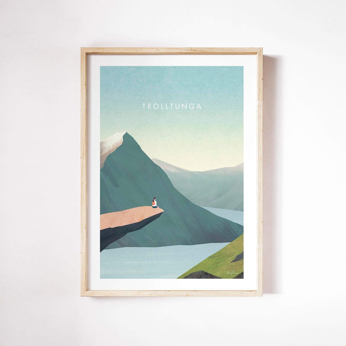 Trolltunga Norway Art Print, Travel Poster