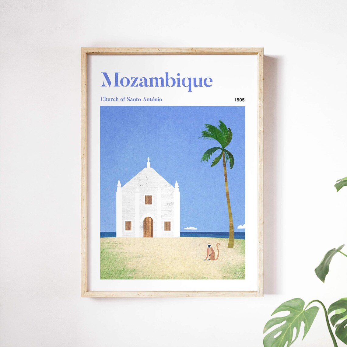 Mozambique Santo Antnio Church Travel Poster