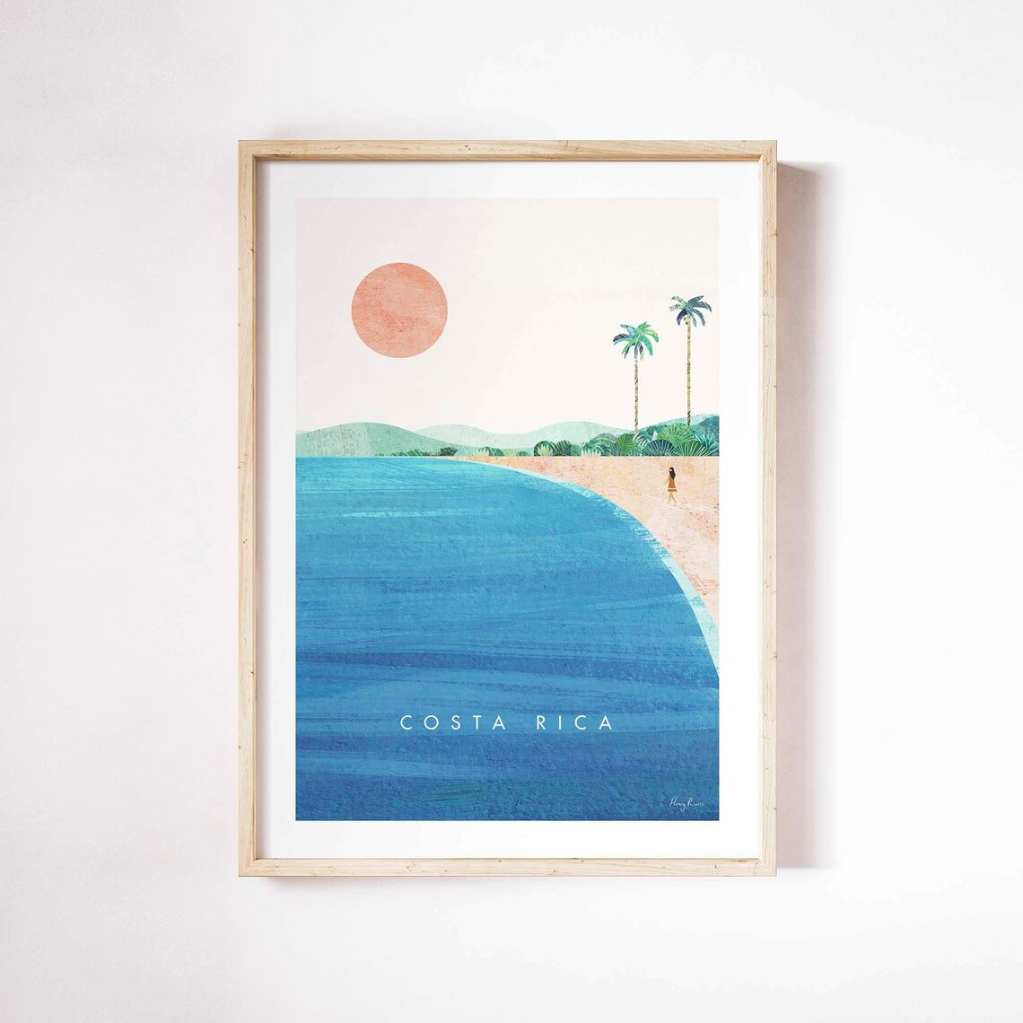 Costa Rica Travel Poster, Minimalist Vintage Retro