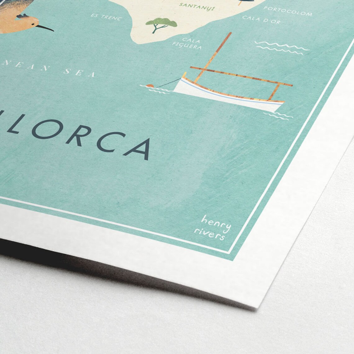 Mallorca Illustrated Map Art Print, Henry Rivers - Image 2
