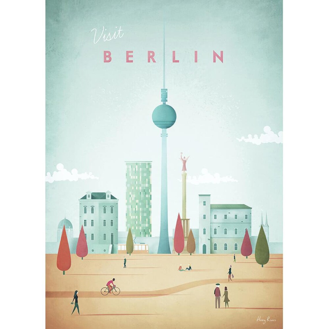 Berlin Travel Poster, Minimalist Vintage Retro Style - Image 2