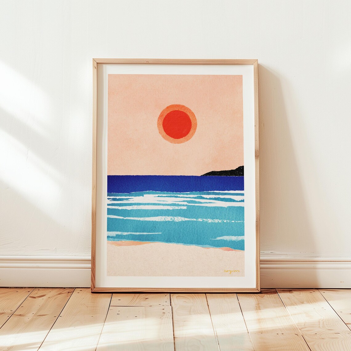 Ocean Sunset by Henry Rivers, Beach Travel Poster - Image 3