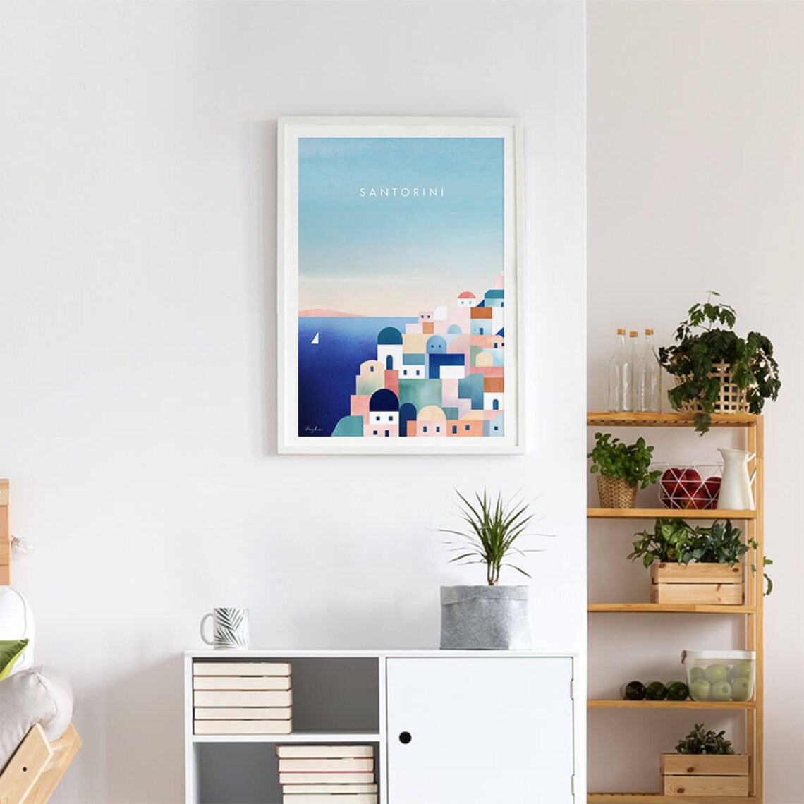 Santorini Greece Print by Henry Rivers, Travel Poster - Image 4