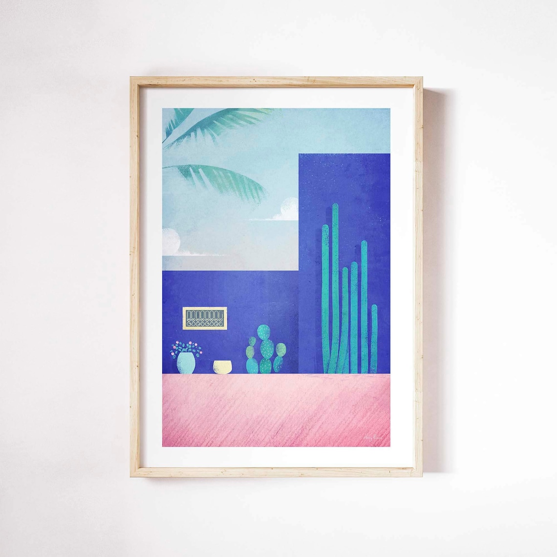 Majorelle Marrakech Vintage Travel Poster, Henry Rivers
