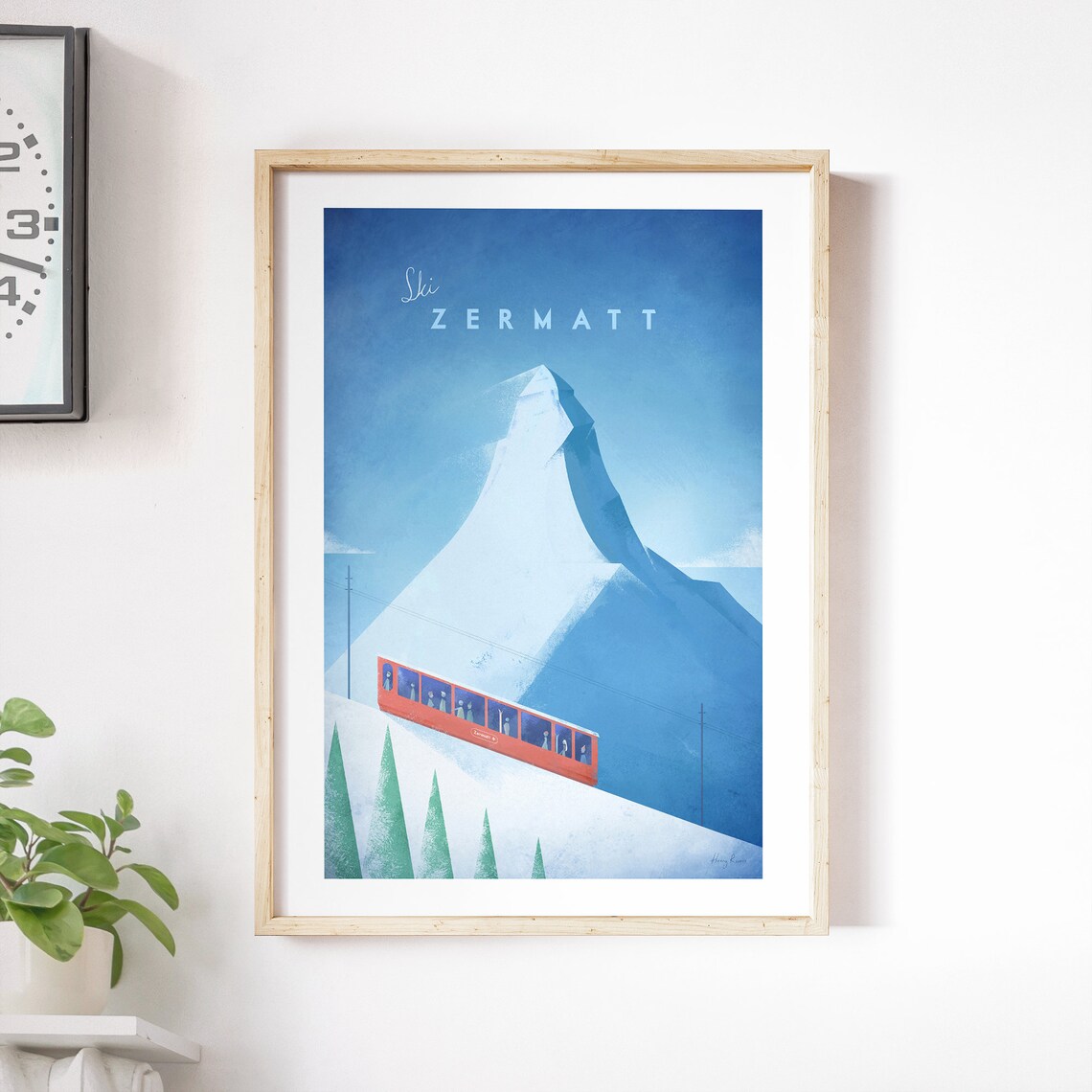 Zermatt Print by Henry Rivers, Travel Poster