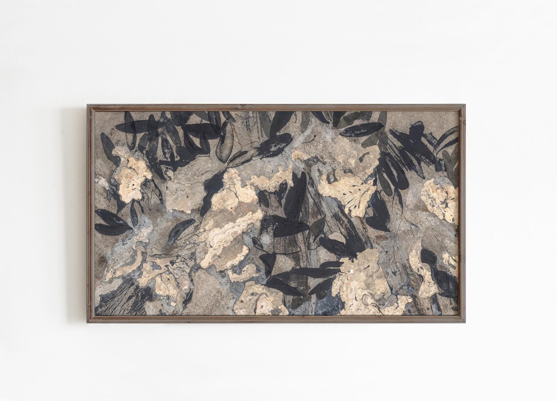 Dark Botanical Ink Wash Abstract Floral Moody Elegant Wall Art - Image 3