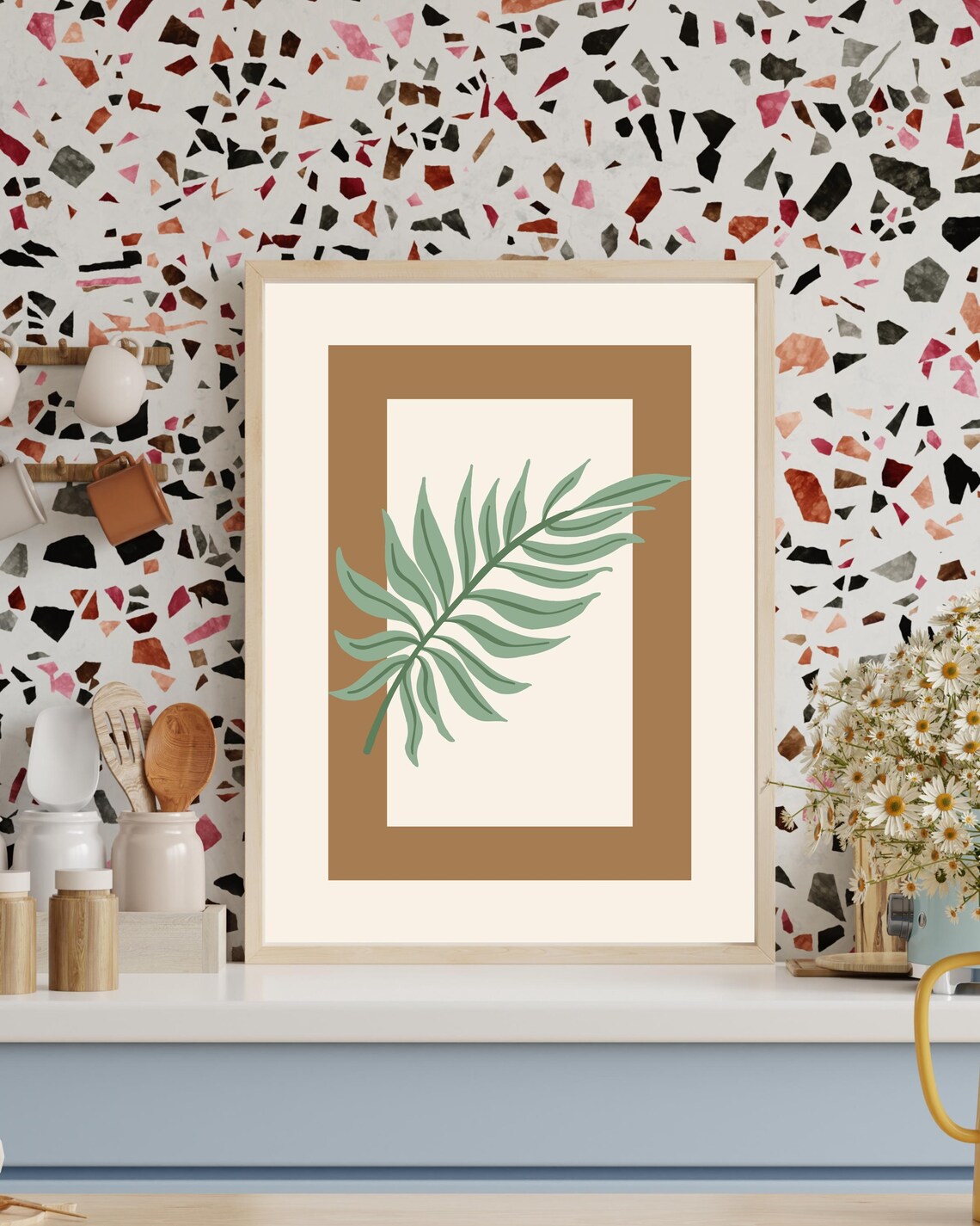 Minimal Botanical Wall Art, Neutral Modern Decor