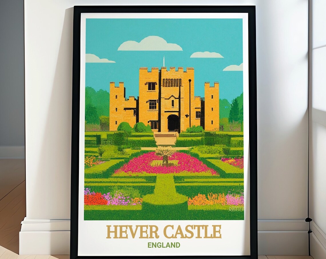 Hever Castle Italian Gardens Colorful Floral England View Poster