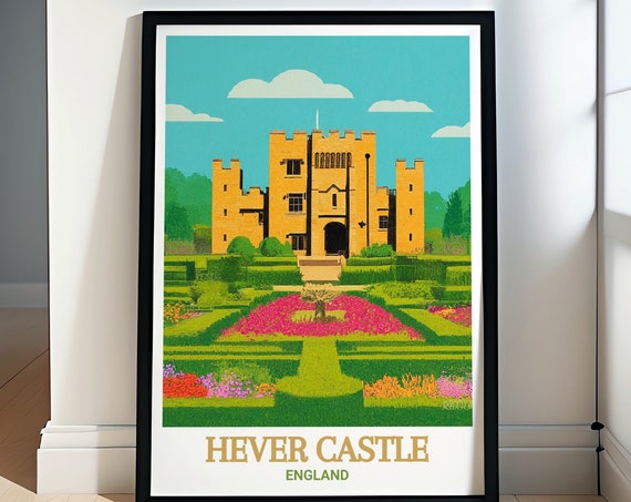 Hever Castle Poster Castle Gardens Poster Hever Castle Print Hever Castle Poster Castle Gardens Decor Castle Gardens Gift