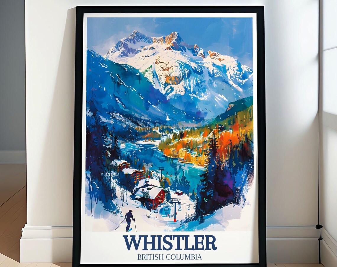 Whistler British Columbia Ski Village Winter Mountain Poster